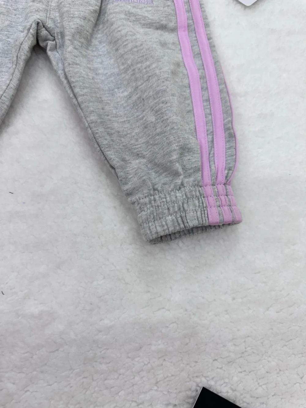 Baby Girl Adidas Grey and Pink Sweat Suit